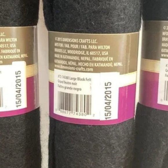 12 Dimensions FeltWorks 100% Wool Felt Needle Felting Crafts Black 18"x24" - Picture 9 of 12